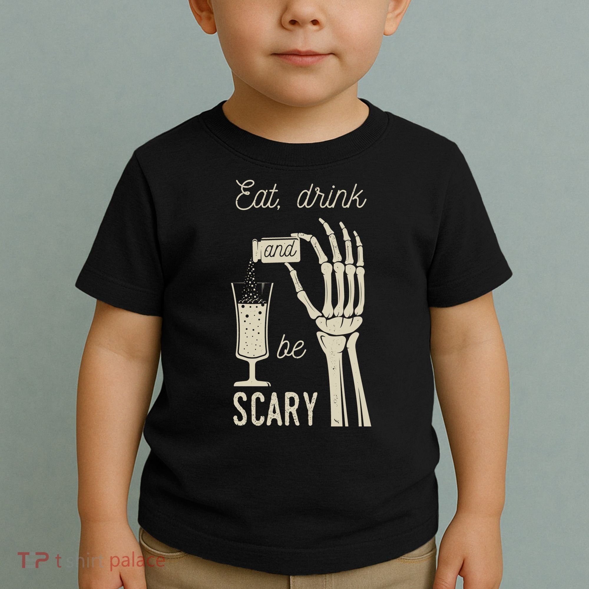 Eat Drink And Be Scary Halloween Party Design Toddler T-Shirt
