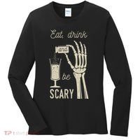 Eat Drink And Be Scary Halloween Party Design Women's Long Sleeve Shirt thumb 0