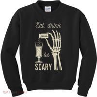 Eat Drink And Be Scary Halloween Party Design Kids Sweatshirt thumb 0