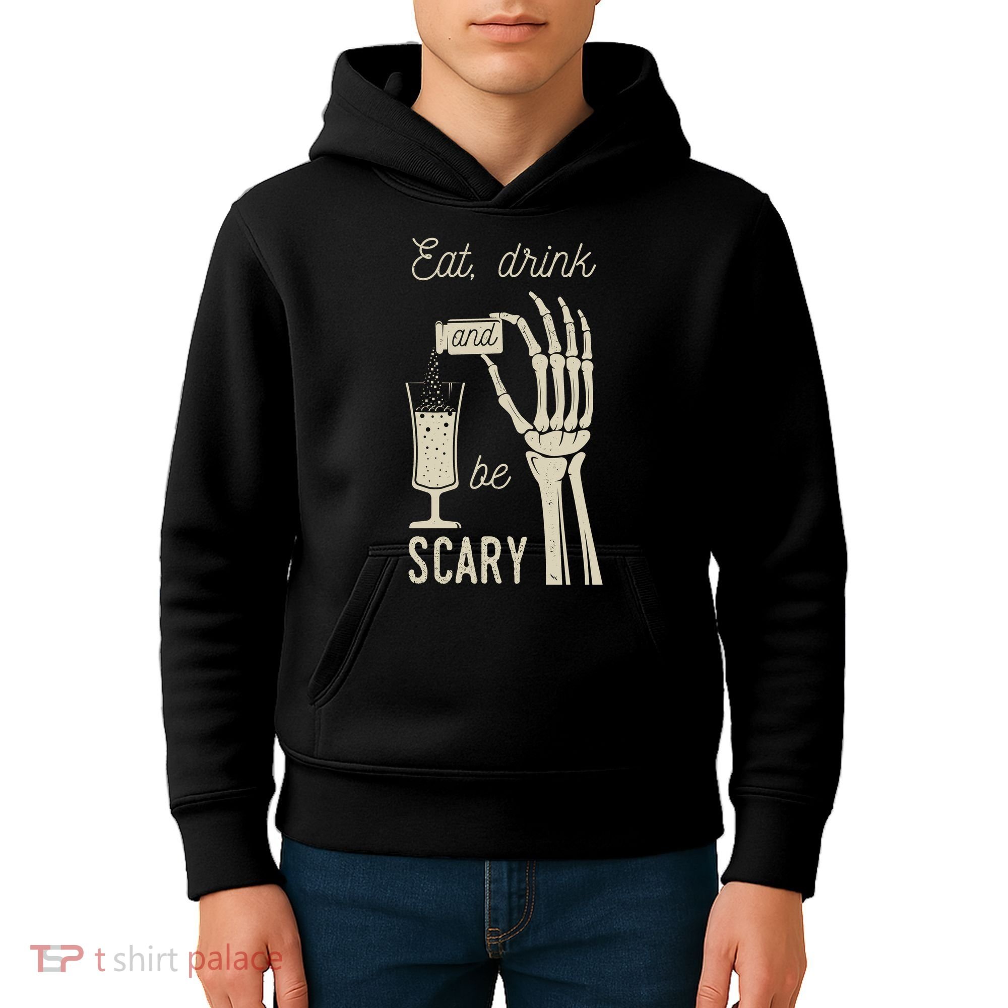Eat Drink And Be Scary Halloween Party Design Kids Hoodie