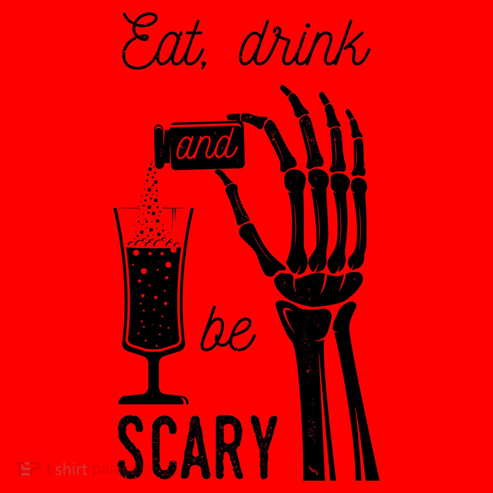 Eat Drink And Be Scary Halloween Party Design Santa Hat