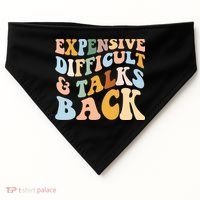 Expensive Difficult And Talks Back Mothers' Day Mom Life USA-Made Doggie Bandana thumb 0
