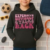 Expensive Difficult And Talks Back Mothers' Day Mom Life Kids Hoodie thumb 2
