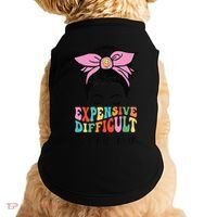 Expensive Difficult And Talks BacK Mother's Day Messy Bun Doggie Tank thumb 0