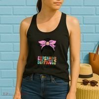 Expensive Difficult And Talks BacK Mother's Day Messy Bun Women's Tank Top thumb 2