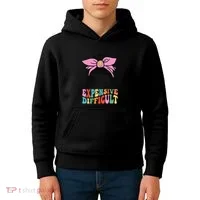 Expensive Difficult And Talks BacK Mother's Day Messy Bun Kids Hoodie thumb 4