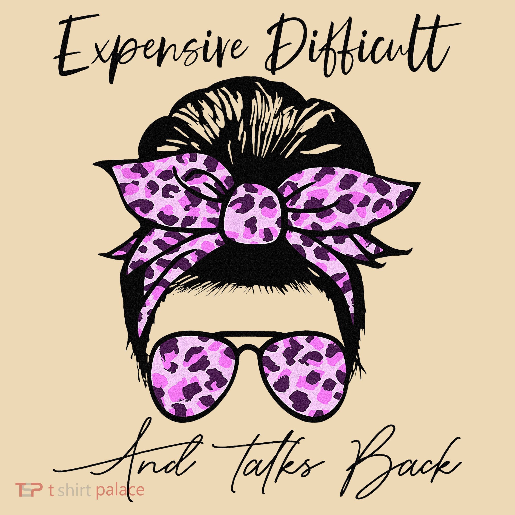 Expensive Difficult And Talks Back Messy Bun Leopard Pattern Tote Bag