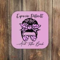 Expensive Difficult And Talks Back Messy Bun Leopard Pattern Coaster thumb 0