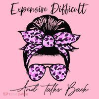 Expensive Difficult And Talks Back Messy Bun Leopard Pattern Coaster thumb 2