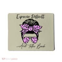Expensive Difficult And Talks Back Messy Bun Leopard Pattern Mousepad thumb 0