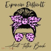 Expensive Difficult And Talks Back Messy Bun Leopard Pattern Kids T-Shirt thumb 2