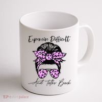 Expensive Difficult And Talks Back Messy Bun Leopard Pattern Coffee Mug thumb 1