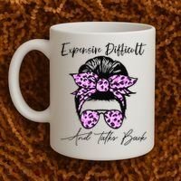 Expensive Difficult And Talks Back Messy Bun Leopard Pattern Coffee Mug thumb 2
