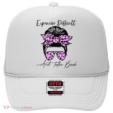 Expensive Difficult And Talks Back Messy Bun Leopard Pattern Hat