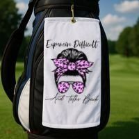 Expensive Difficult And Talks Back Messy Bun Leopard Pattern Golf Towel thumb 2