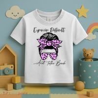 Expensive Difficult And Talks Back Messy Bun Leopard Pattern Toddler T-Shirt thumb 3