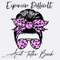 Expensive Difficult And Talks Back Messy Bun Leopard Pattern Women's Long Sleeve Shirt thumb 2