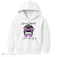 Expensive Difficult And Talks Back Messy Bun Leopard Pattern Kids Hoodie thumb 0