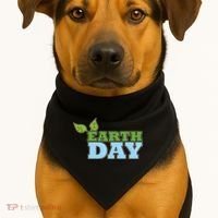 Earth Day Awareness Logo USA-Made Doggie Bandana thumb 1