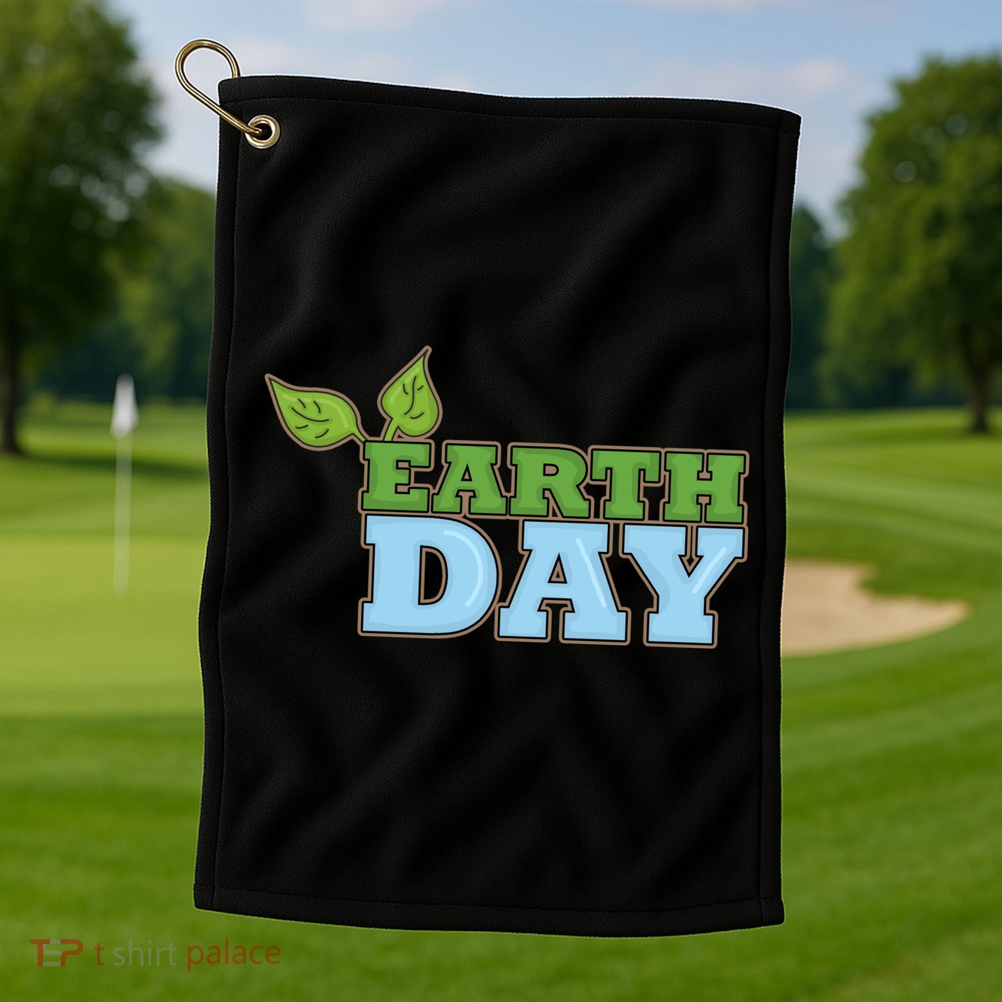 Earth Day Awareness Logo Golf Towel