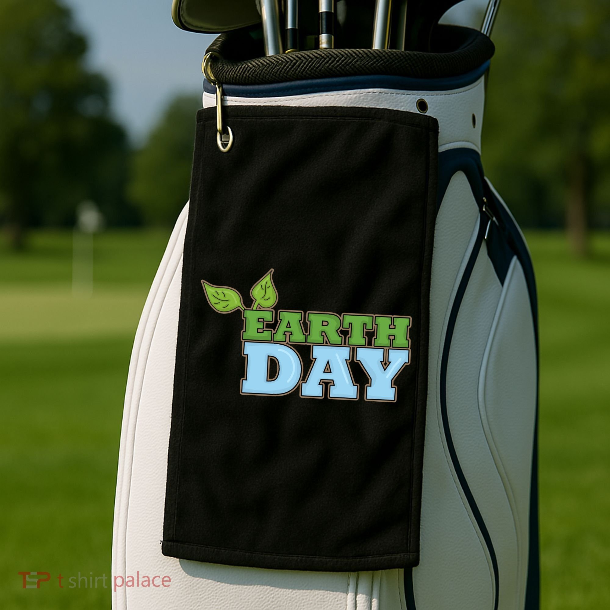 Earth Day Awareness Logo Golf Towel