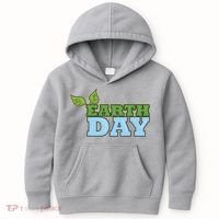 Earth Day Awareness Logo Kids Hoodie thumb 0