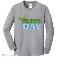 Earth Day Awareness Logo Kids Long Sleeve Shirt thumb 0