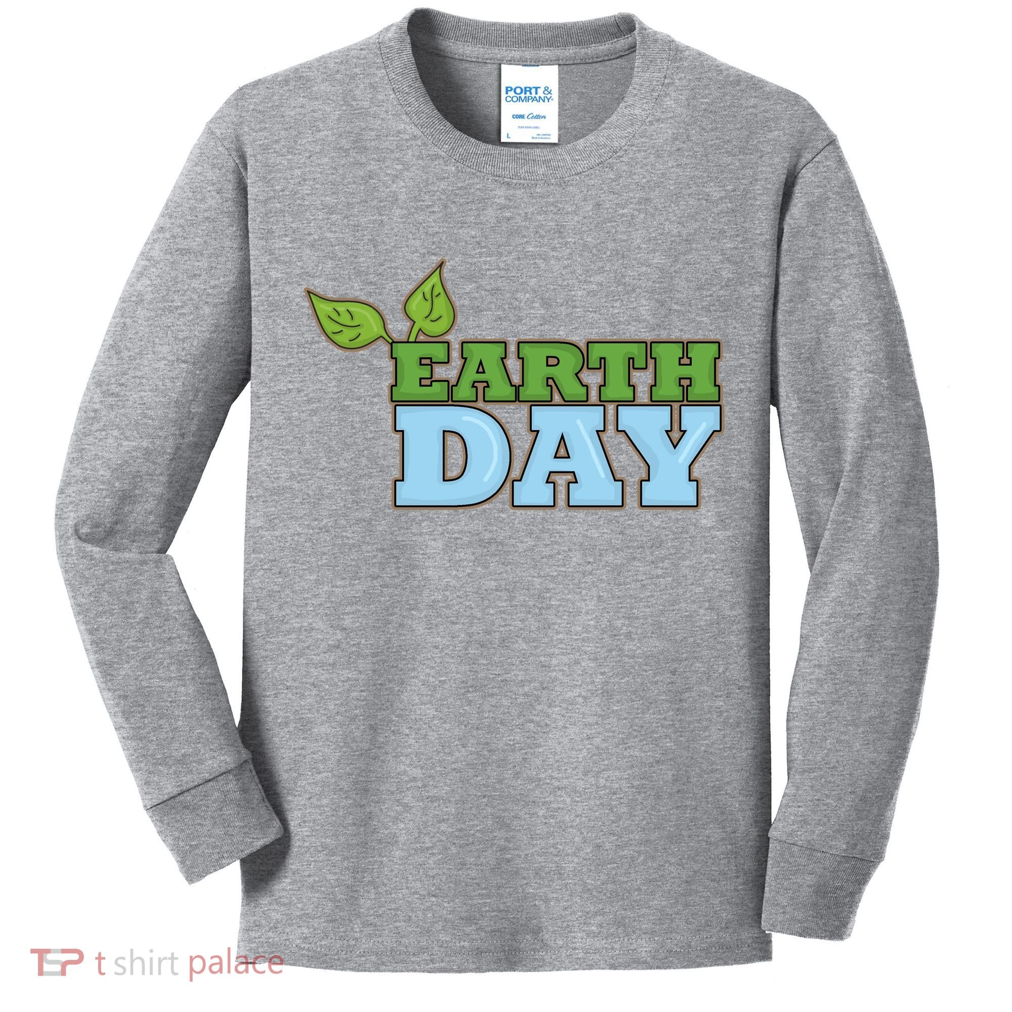 Earth Day Awareness Logo Kids Long Sleeve Shirt