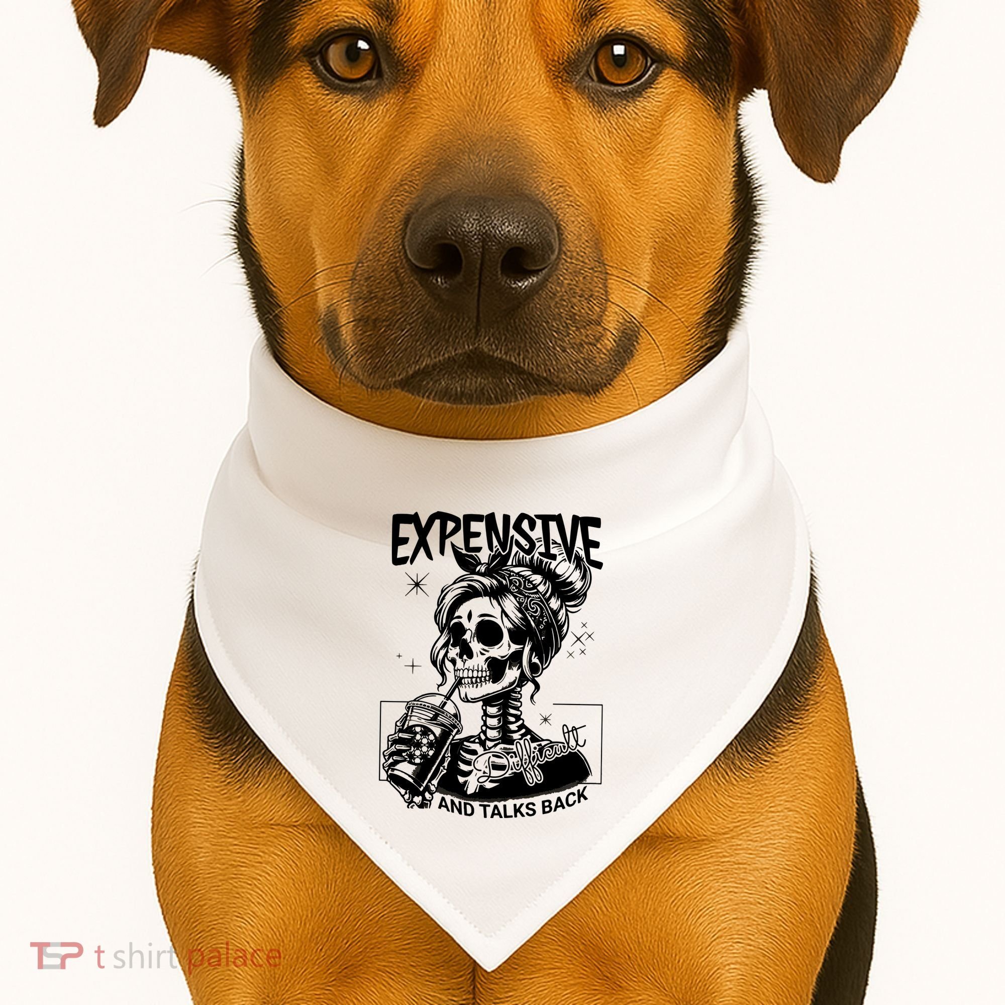 Expensive Difficult And Talks Back USA-Made Doggie Bandana