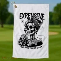 Expensive Difficult And Talks Back Golf Towel thumb 1