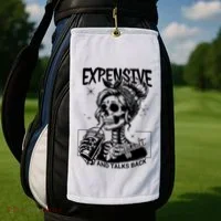 Expensive Difficult And Talks Back Golf Towel thumb 2
