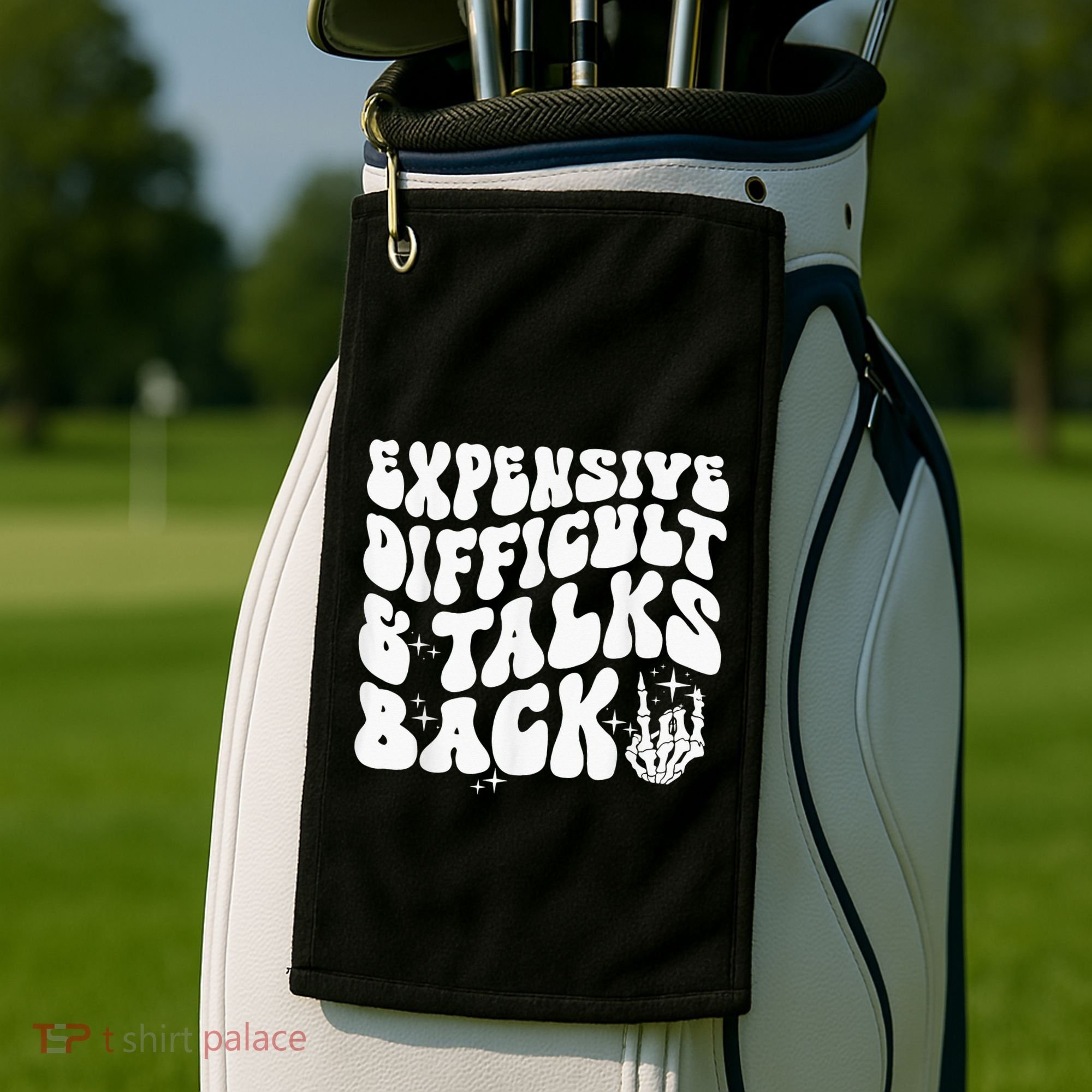 Expensive Difficult And Talks Back Groovy Golf Towel