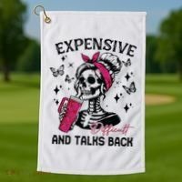 Expensive Difficult And Talks Back Golf Towel thumb 1