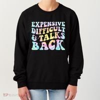 Expensive Difficult And Talks Back Groovy Women Mothers Day Women's Sweatshirt thumb 0