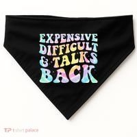 Expensive Difficult And Talks Back Groovy Women Mothers Day USA-Made Doggie Bandana thumb 0