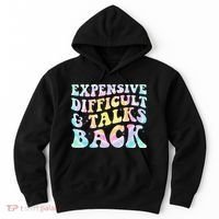 Expensive Difficult And Talks Back Groovy Women Mothers Day Hoodie thumb 0