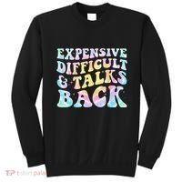 Expensive Difficult And Talks Back Groovy Women Mothers Day Sweatshirt thumb 0