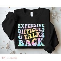 Expensive Difficult And Talks Back Groovy Women Mothers Day Sweatshirt thumb 2