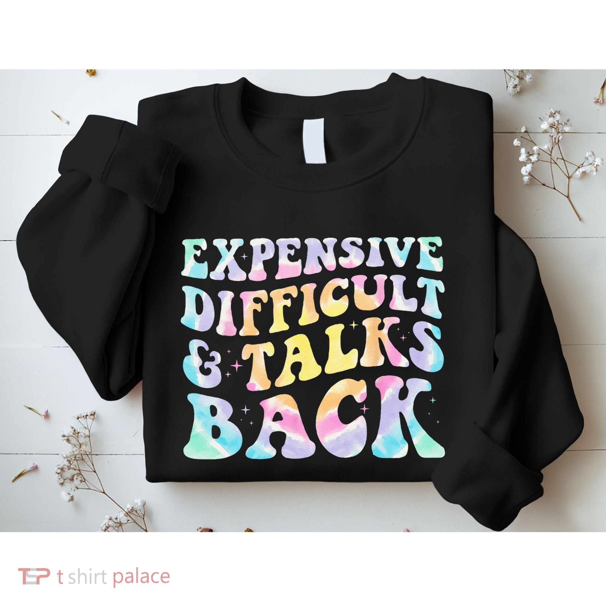 Expensive Difficult And Talks Back Groovy Women Mothers Day Sweatshirt