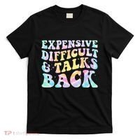 Expensive Difficult And Talks Back Groovy Women Mothers Day T-Shirt thumb 0