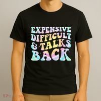 Expensive Difficult And Talks Back Groovy Women Mothers Day T-Shirt thumb 3