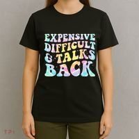 Expensive Difficult And Talks Back Groovy Women Mothers Day T-Shirt thumb 4