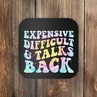 Expensive Difficult And Talks Back Groovy Women Mothers Day Coaster thumb 0