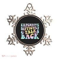 Expensive Difficult And Talks Back Groovy Women Mothers Day Ornament thumb 0