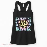 Expensive Difficult And Talks Back Groovy Women Mothers Day Women's Tank Top thumb 0
