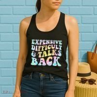 Expensive Difficult And Talks Back Groovy Women Mothers Day Women's Tank Top thumb 2