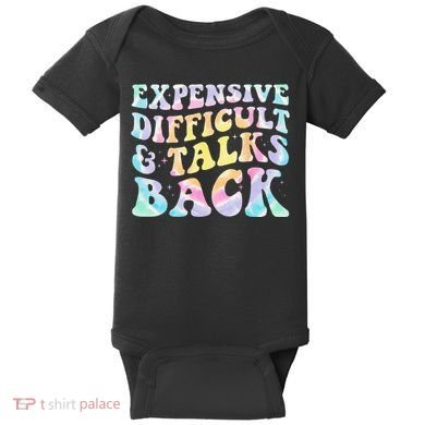 Expensive Difficult And Talks Back Groovy Women Mothers Day Baby Bodysuit