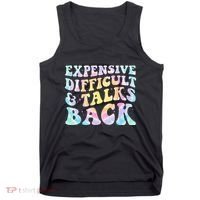 Expensive Difficult And Talks Back Groovy Women Mothers Day Tank Top thumb 0