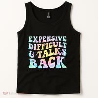 Expensive Difficult And Talks Back Groovy Women Mothers Day Tank Top thumb 2