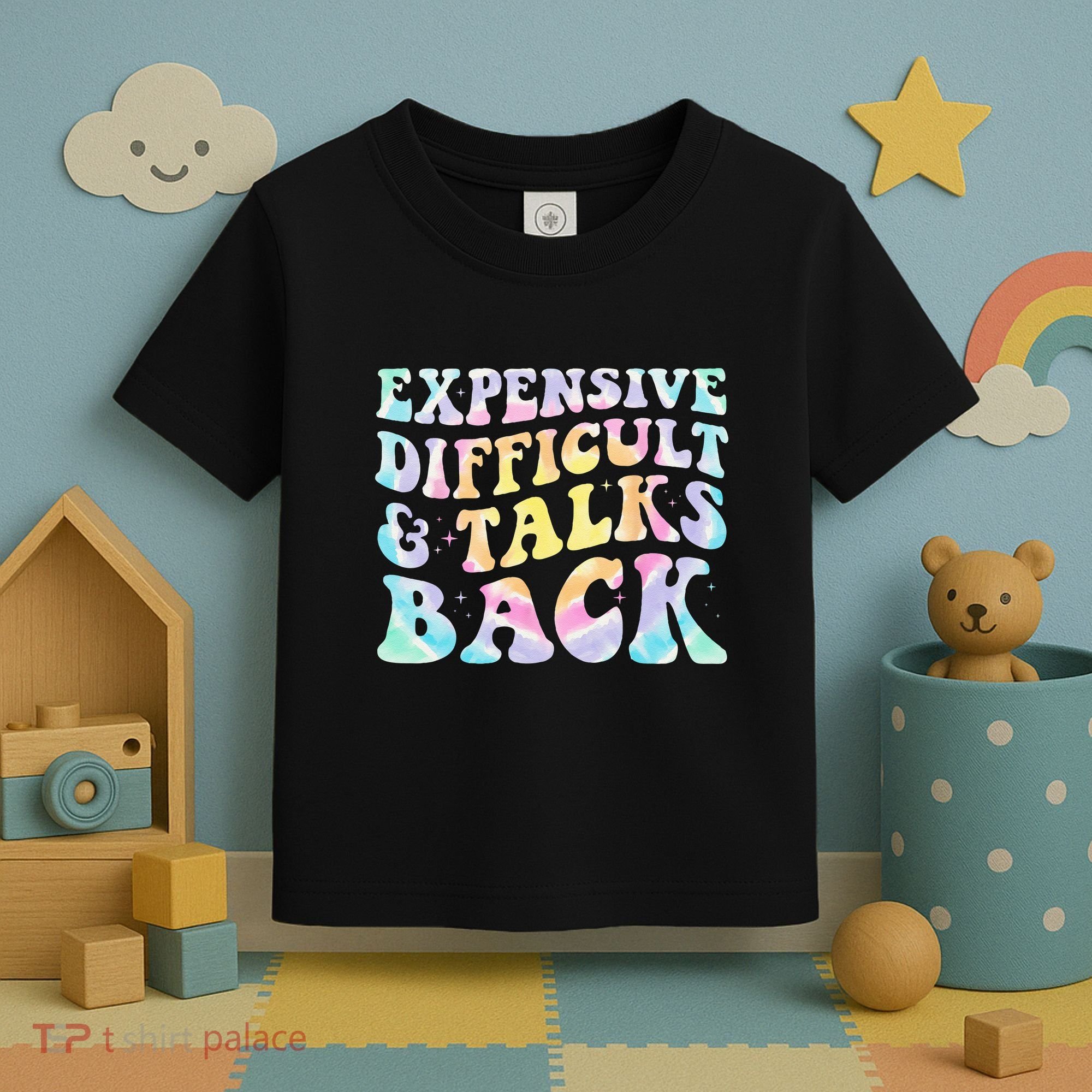 Expensive Difficult And Talks Back Groovy Women Mothers Day Toddler T-Shirt